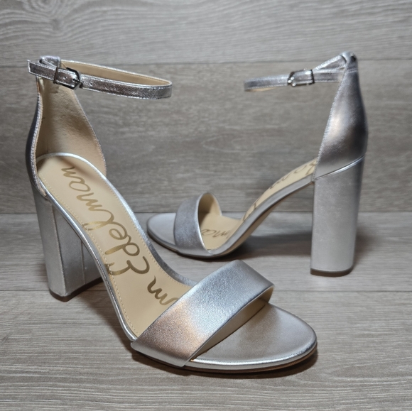 Sam Edelman Women's Block Heels Silver Size 10.5 New In Box - Picture 4 of 9